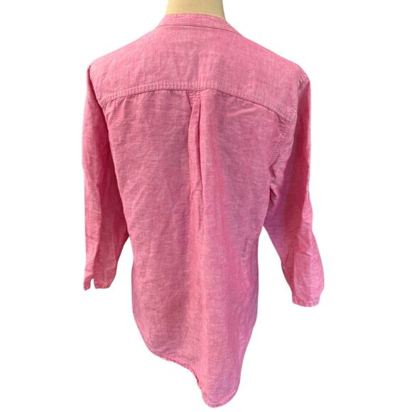 "EDDIE BAUER" Linen & Cotton Blend TOP Women's 3/4 Sleeve SZ M Beachwear Summer - Picture 2 of 9